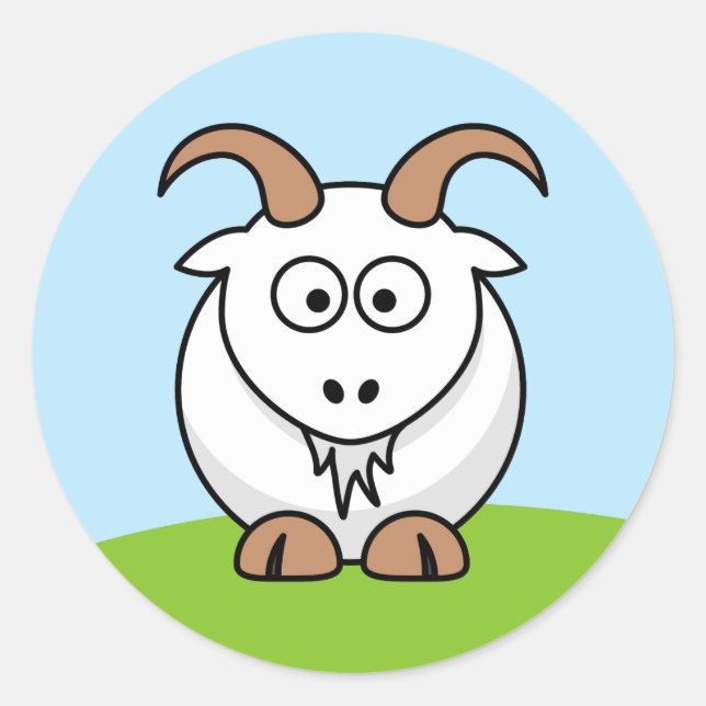 Saanen Goat Classic Round Sticker (Front)