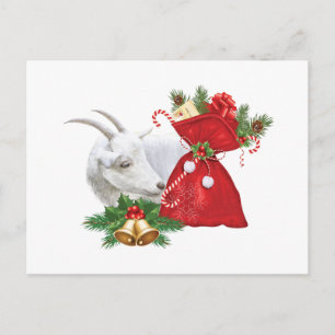 Saanen Goat With Holiday Spirit Postcard