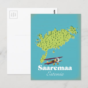 Saaremaa Estonia map Postcard