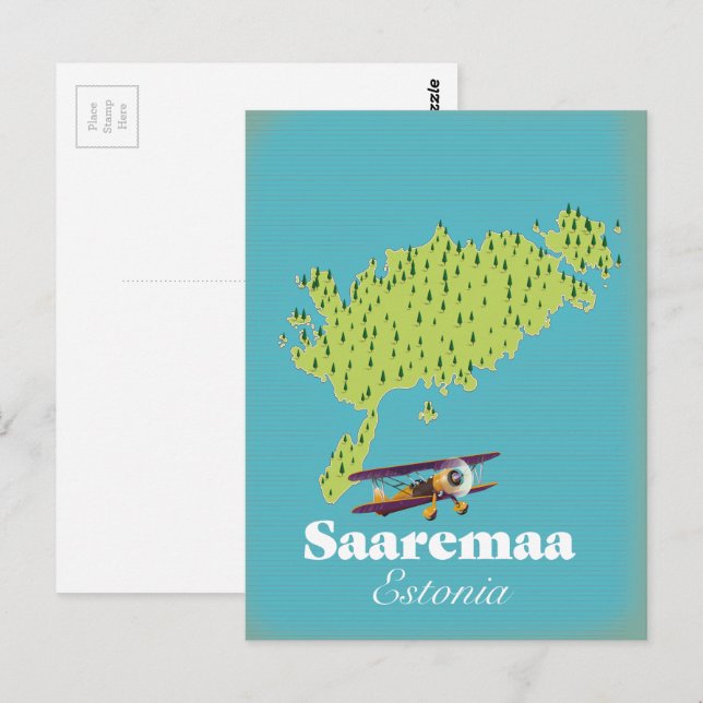 Saaremaa Estonia map  Postcard (Front/Back)