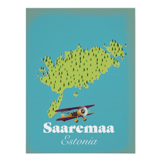Saaremaa Estonia map  Poster (Front)