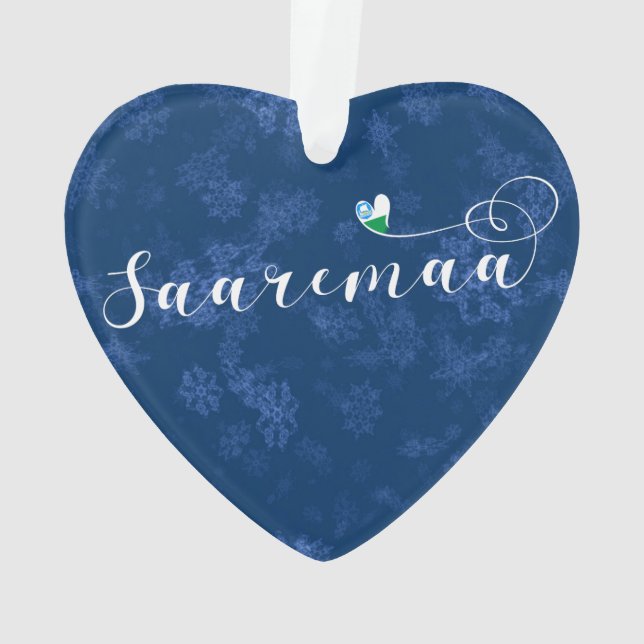 Saaremaa Flag Heart, Estonia Ornament (Back)