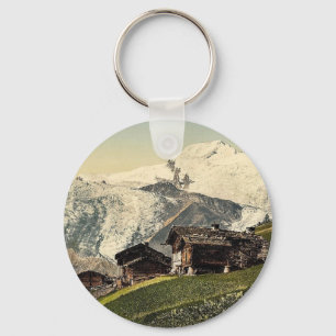 Saas Fee, alpine view, Valais, Alps of, Switzerlan Keychain