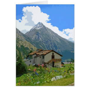 Saas Fee retro poster-style card