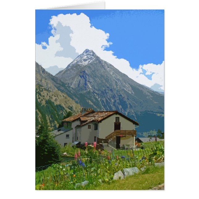 Saas Fee retro poster-style card (Front)