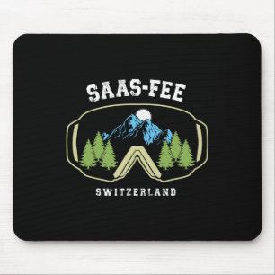 Saas-fee Ski Goggles Resort Swiss Alps Skiing Swit Mouse Pad