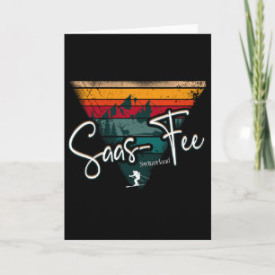 Saas-fee Ski Resort Swiss Alps Alpine Skiing Switz Card