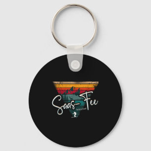 Saas-fee Ski Resort Swiss Alps Alpine Skiing Switz Keychain