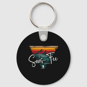 Saas-fee Ski Resort Swiss Alps Alpine Skiing Switz Keychain