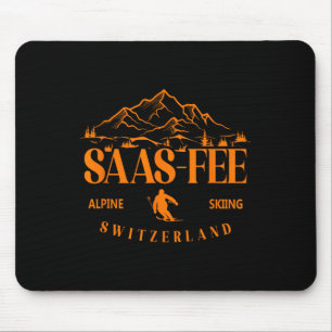 Saas-fee Ski Resort Swiss Alps Alpine Skiing Switz Mouse Pad