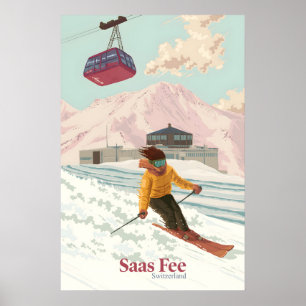 Saas Fee Suisse Affiche de voyage de station de sk