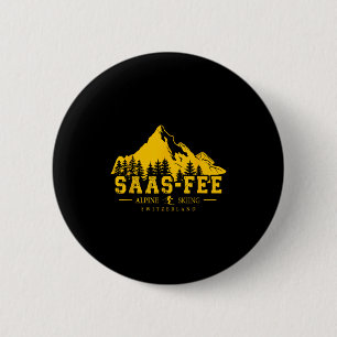 Saas-fee Switzerland Ski Resort Alpine Skiing Swis 2 Inch Round Button