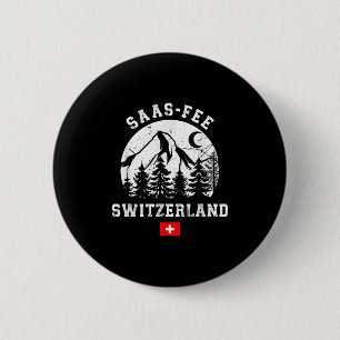 Saas-fee Switzerland Ski Resort Alps Alpine Skiing 2 Inch Round Button