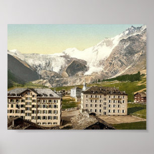 Saas Fee, the hotels, Valais, Alps of, Switzerland Poster