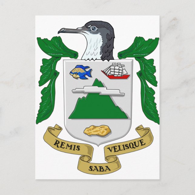 Saba Coat of Arms Postcard (Front)
