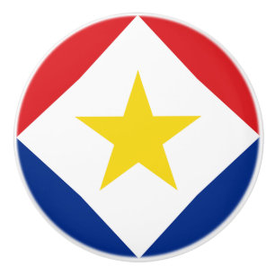 Saba Flag Ceramic Knob