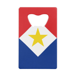 Saba Flag Credit Card Bottle Opener