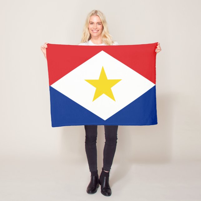 Saba Flag Fleece Blanket (In Situ)