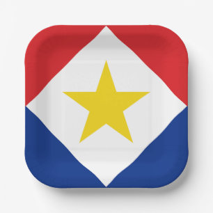Saba Flag Paper Plate