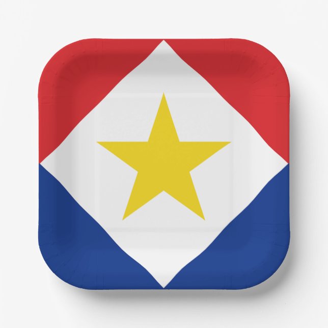 Saba Flag Paper Plate (Front)