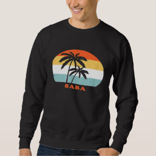 Saba Island Vintage Retro Sun Surf Throwback Gift Sweatshirt
