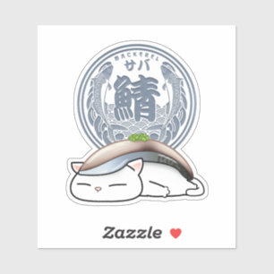 Saba Mackerel Sushi Cat