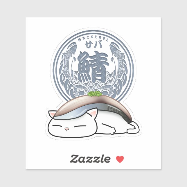 Saba Mackerel Sushi Cat  (Sheet)