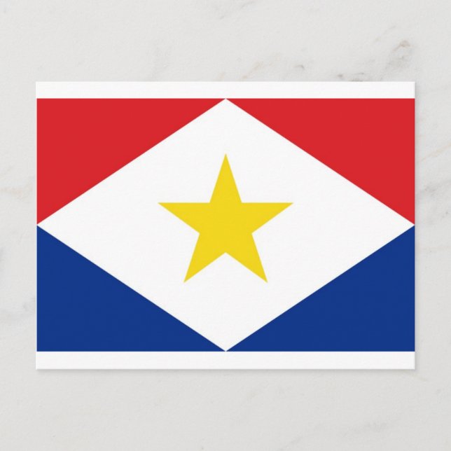 Saba National World Flag Postcard (Front)