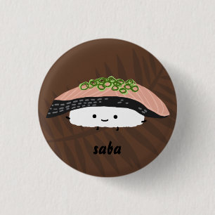 Saba Sushi 1 Inch Round Button