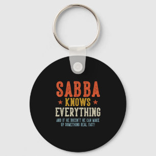 Sabba knows everything father's day retro vintage keychain