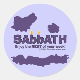 Sabbath with Candles- Enjoy the REST of Your Week Classic Round Sticker