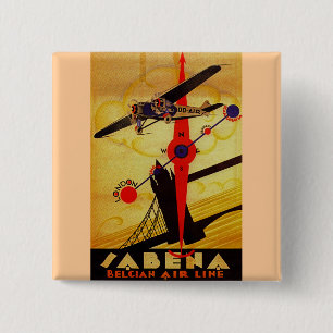 Sabena Art Deco Compass 2 Inch Square Button