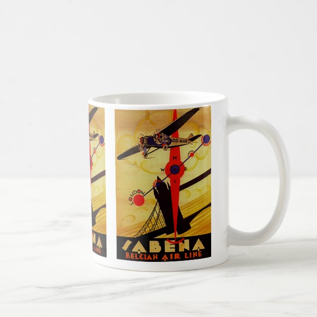 Sabena Art Deco Compass Coffee Mug (Right)