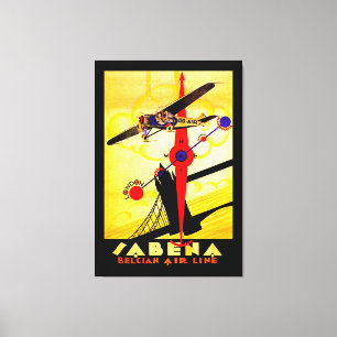 Sabena Art Deco Compass - L Canvas Print