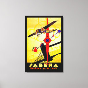 Sabena Art Deco Compass - M Canvas Print
