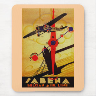 Sabena Art Deco Compass Mouse Pad