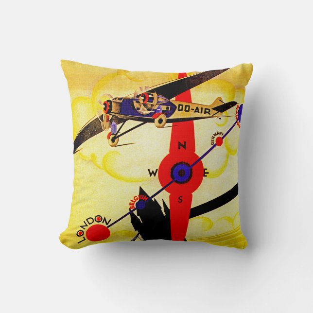 Sabena Art Deco Compass Throw Pillow (Front)