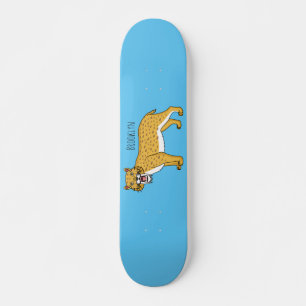Saber-toothed tiger illustration skateboard