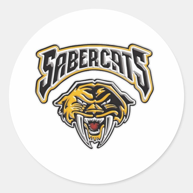 Sabercats Youth Football & Cheer Classic Round Sticker (Front)