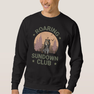 Sabertooth Tiger Retro Forest Sunset Club Sweatshirt