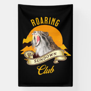 Sabertooth Tiger Retro Sunset Adventure Club Banner