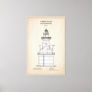 Sabine Bank Lighthouse - Texas - SBD Canvas Print