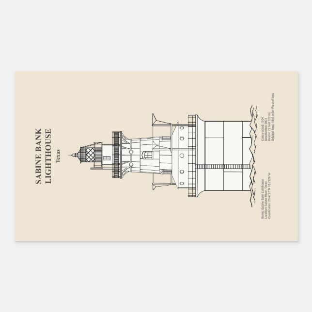 Sabine Bank Lighthouse - Texas - SBD Sticker (Front)