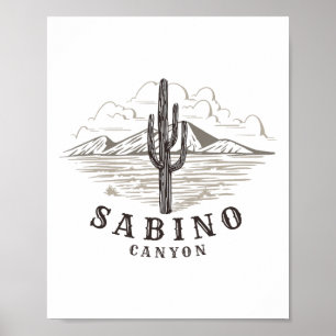 Sabino Canyon Tucson Arizona Cactus Hiking Outdoor Poster