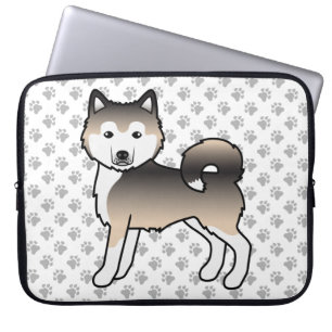 Sable Alaskan Malamute Cute Cartoon Dog Laptop Sleeve