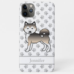 Sable Alaskan Malamute Cute Cartoon Dog & Name iPhone 11 Pro Max Case
