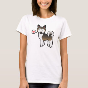Sable And White Alaskan Malamute Dog Love T-Shirt