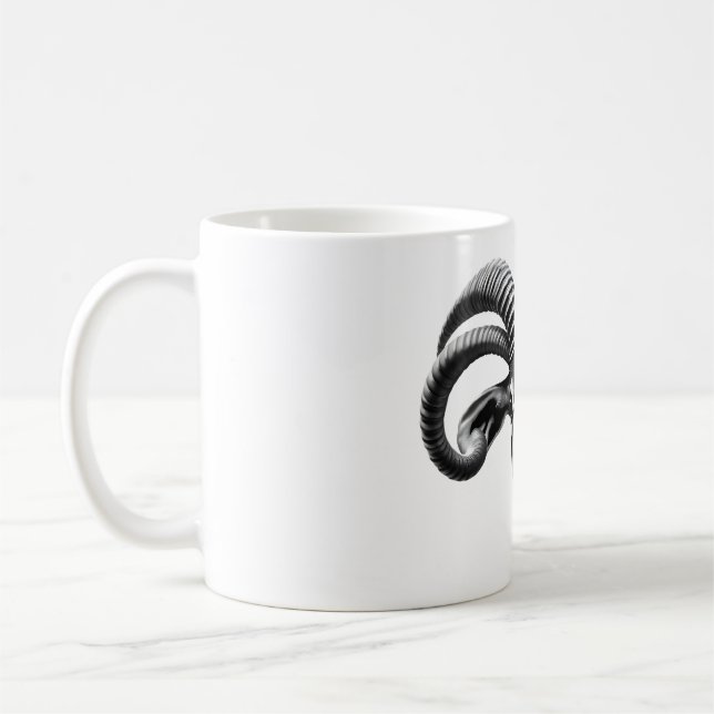 Sable Antelope Head Black & White T-Shirt Coffee Mug (Left)