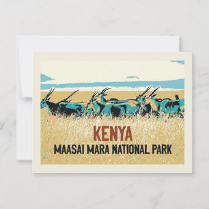 Sable antelope of Kenya, Maasai Mara National Park Postcard