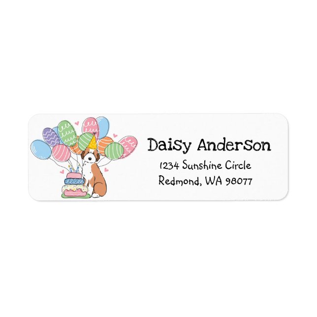Sable Aussiedoodle Birthday Return Address (Front)